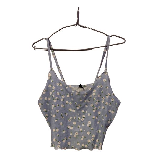 Blue floral crop top