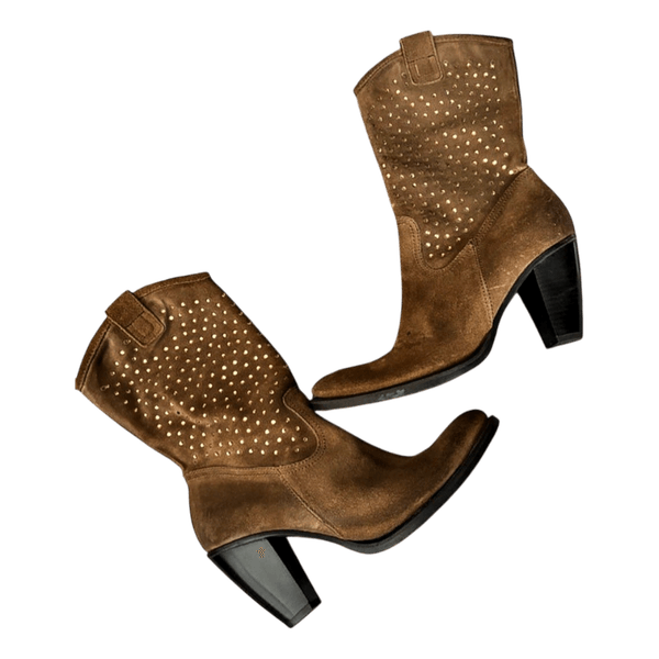 Brown cowboy heels
