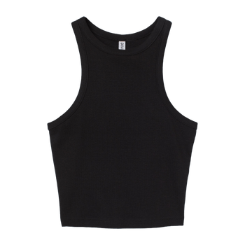 Black ribbed top