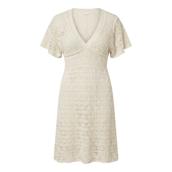 Beige lace mini dress