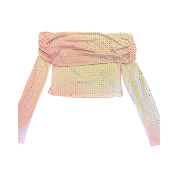Pink long sleeve crop top