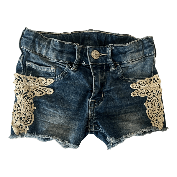 Denim shorts with lace