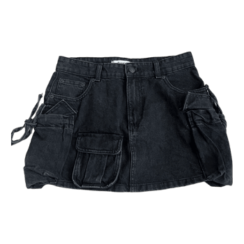 Denim cargo skirt S