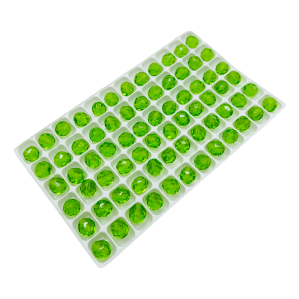 Preciosa Faceted Glass Beads 8 mm – Bright Green, 72 pcs