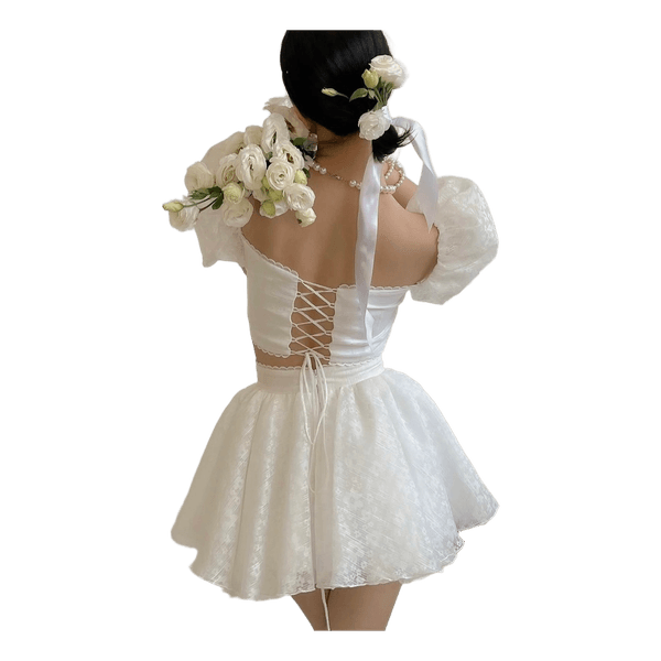 White lace two-piece set