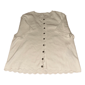 White button-up knit top