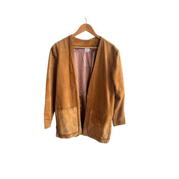 Vintage ruskea mokkanahkatakki/jakku