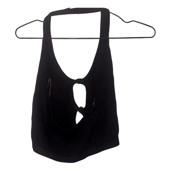 Schwarzes halterneck top
