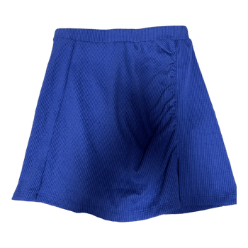 Blue ribbed mini skirt