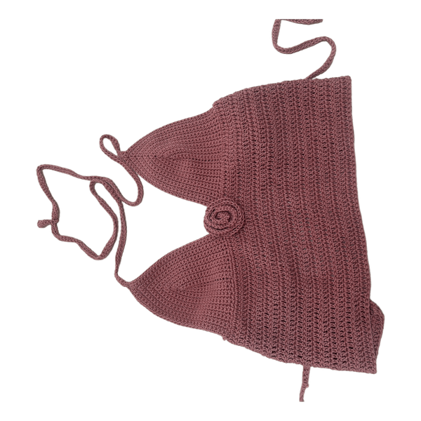 Hæklet crop top i rosa
