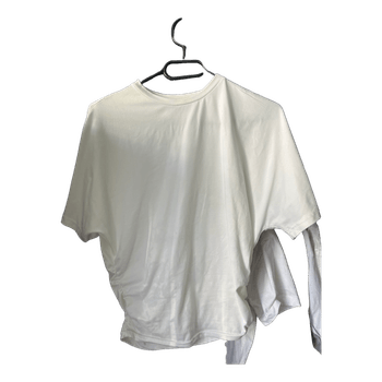 White side-ruched t-shirt