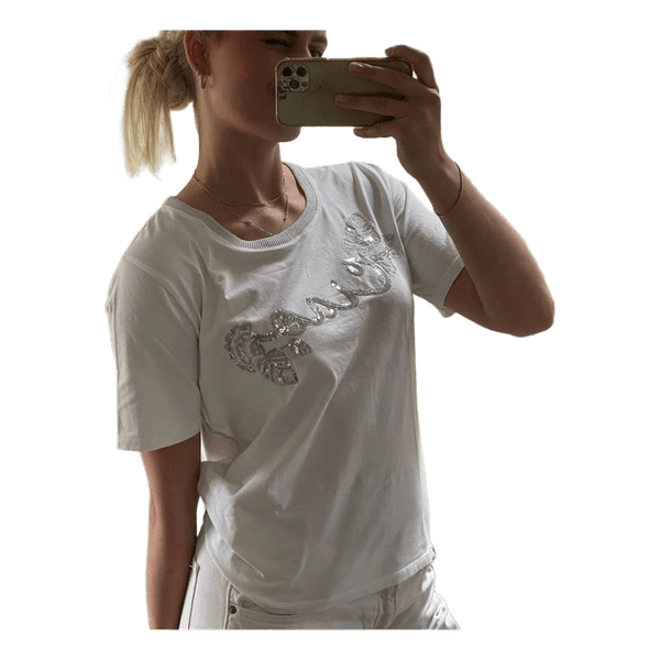 Hvid t-shirt med palietter