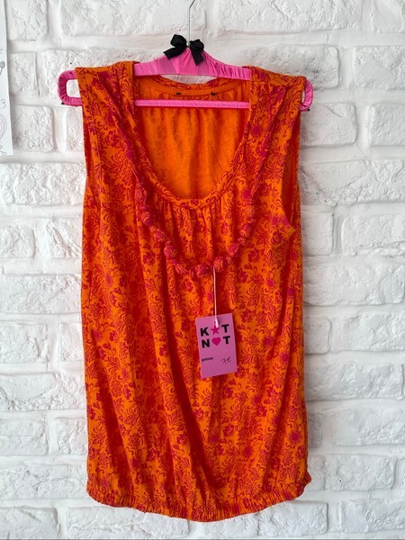 Orange floral tank top