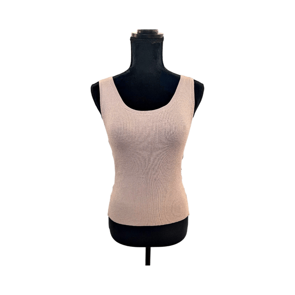 Beige ribbed knit set