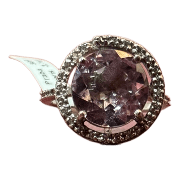 Elegant 925 Silver Ring with Lavender & White Zirconia | NOS