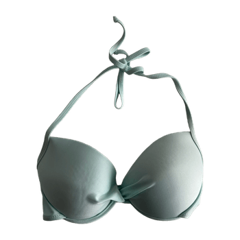 Mintunvihreä bikinitoppi S / 36 – push-up / halterneck
