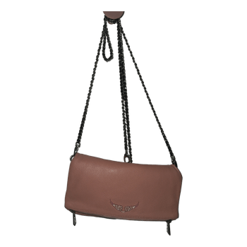 Pink leather shoulder bag