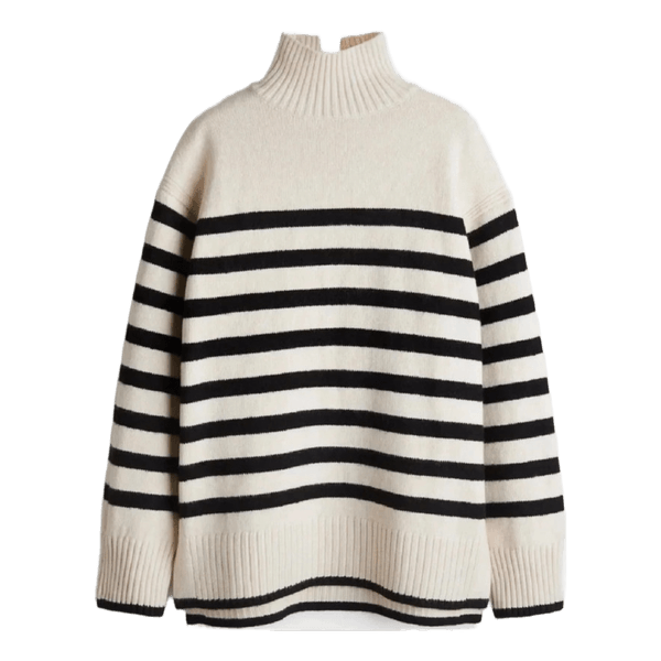 Stickad polo tröja