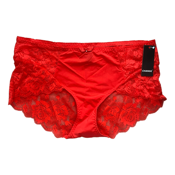 Red lace hipster briefs