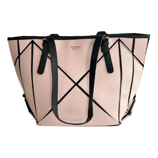 Pink leather tote bag