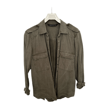 Khaki button-up shirt