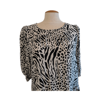 Animal print babydoll dress