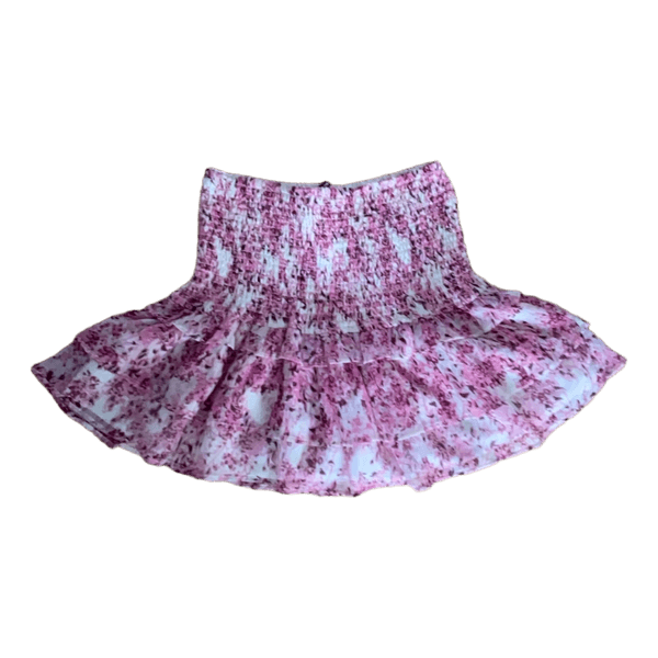 Pink floral mini skirt