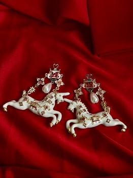 Unicorn vintage style earrings
