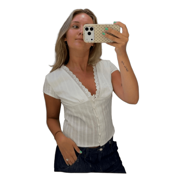 White lace trim top