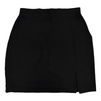 Black ribbed mini skirt