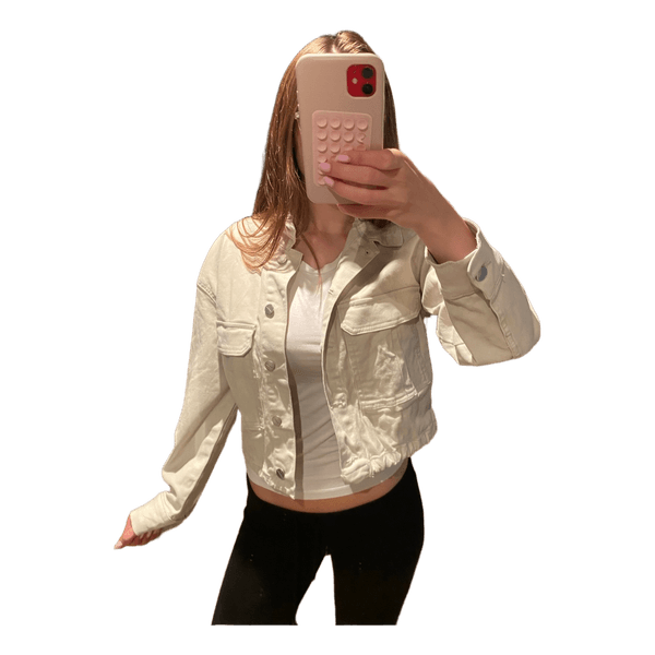 Beige jeansjacka