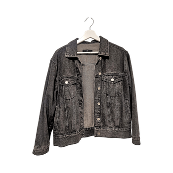 Musta oversized farkkutakki