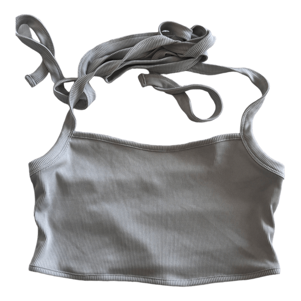 Grey ribbed crop top