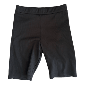Black ribbed biker shorts