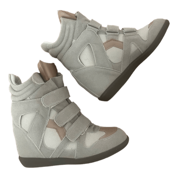 Beige wedge sneakers