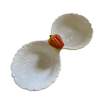 Vintage hedelmä keraaminen kaksiosainen tarjoiluastia