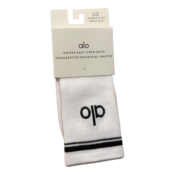 Alo white crew socks