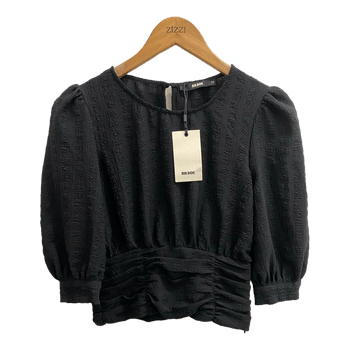 Black textured blouse