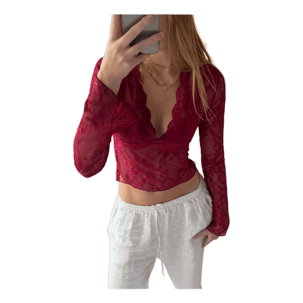 Rød blonde top