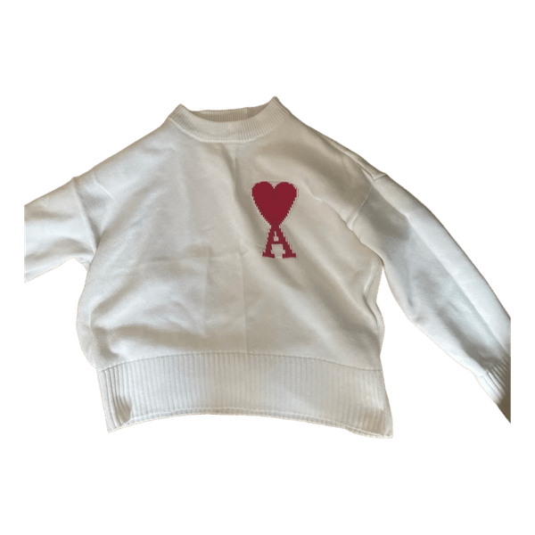 White knit Ami sweater