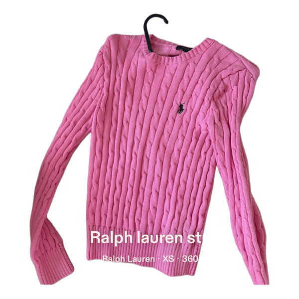 Pink kabelstrikket sweater
