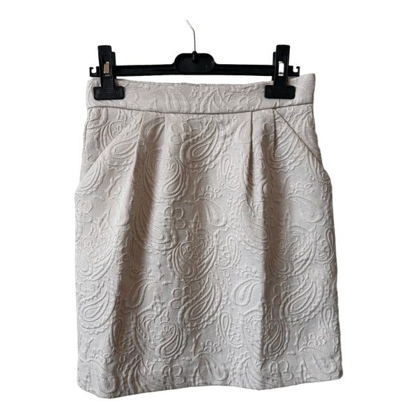 Beige paisley jacquard skirt