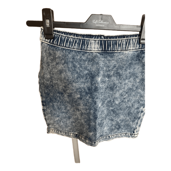 Blue acid wash skirt