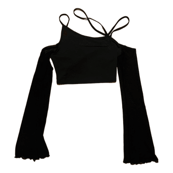 Black long sleeve crop top