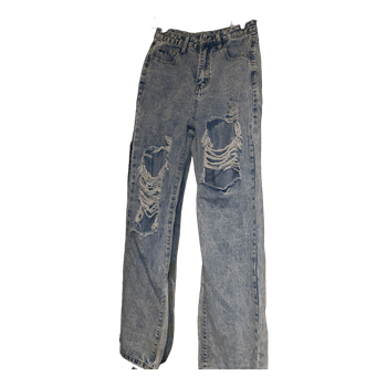 Acid wash ripped jeans