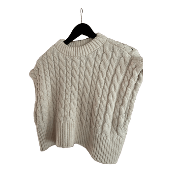 Cream cable knit vest