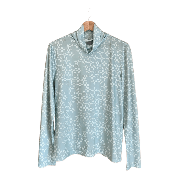 Mint patterned turtleneck top