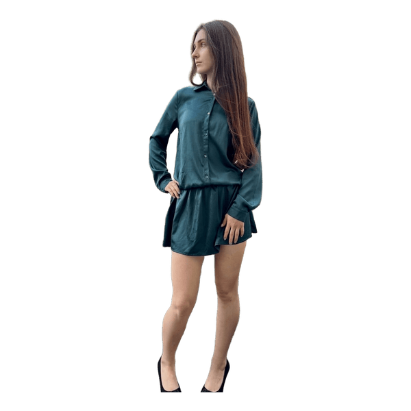 Maryley Italy Emerald Green Satin Mini Dress (S/M) — Flawless!