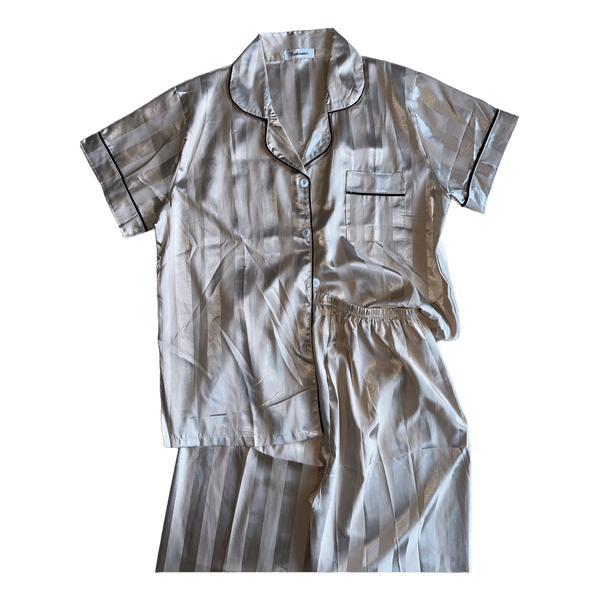 Champagne striped pajama set