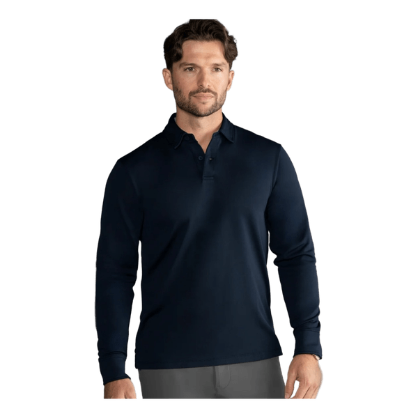 Twillory Athleisure Long Sleeve Polo Shirt Navy Size S Performance Golf